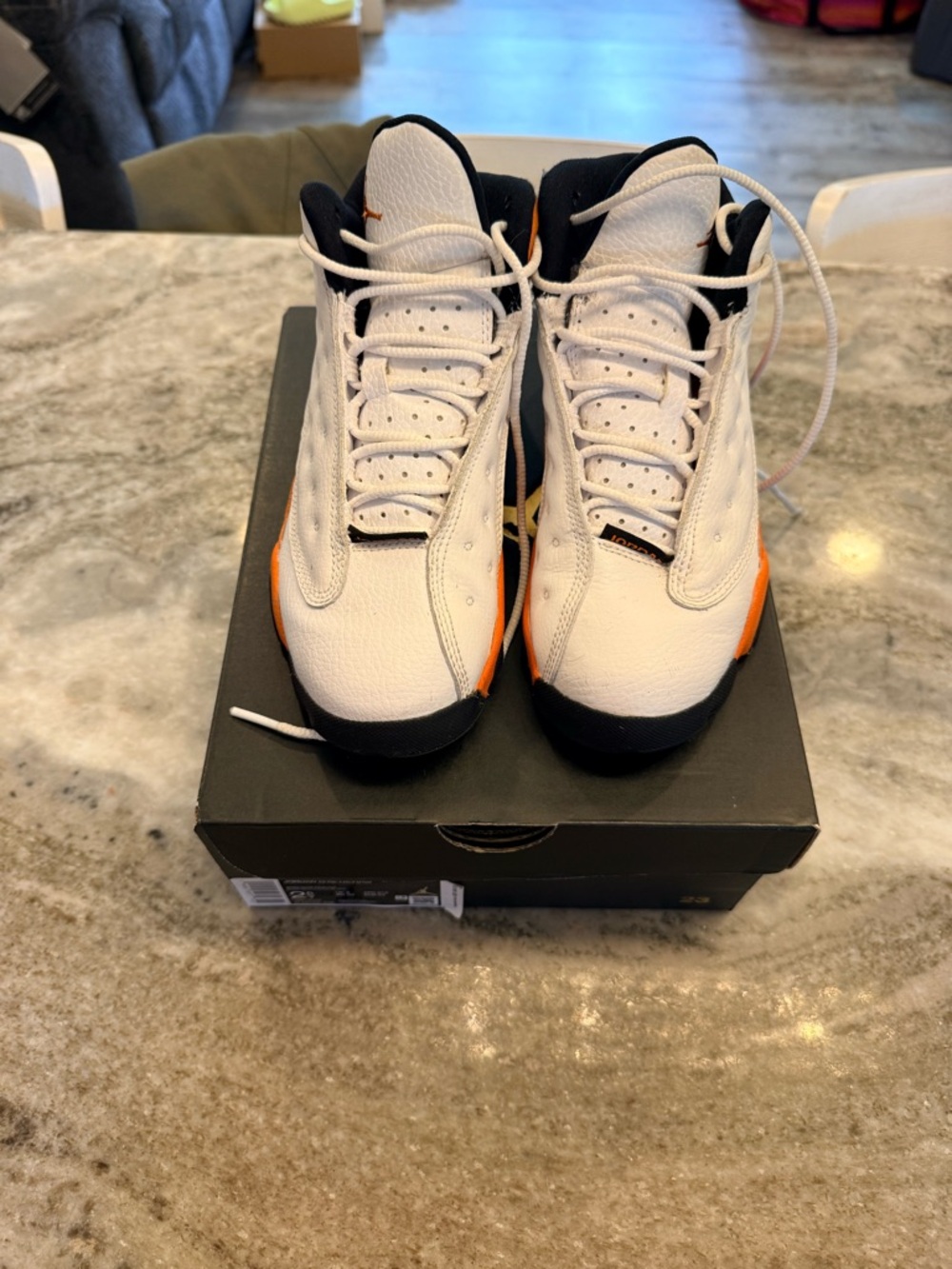 Jordan 13 “starfish” Kids White Black Orange Sneakers